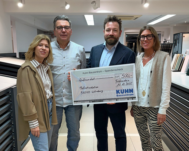 Bauzentrum Kuhn unterstützt Palliativstationen des KWM