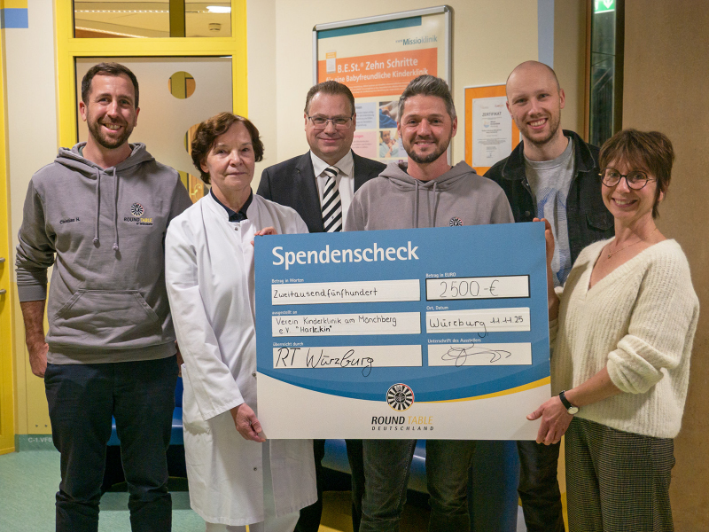 Round Table Würzburg spendet für Frühgeborenennachsorge der Missio Kinderklinik